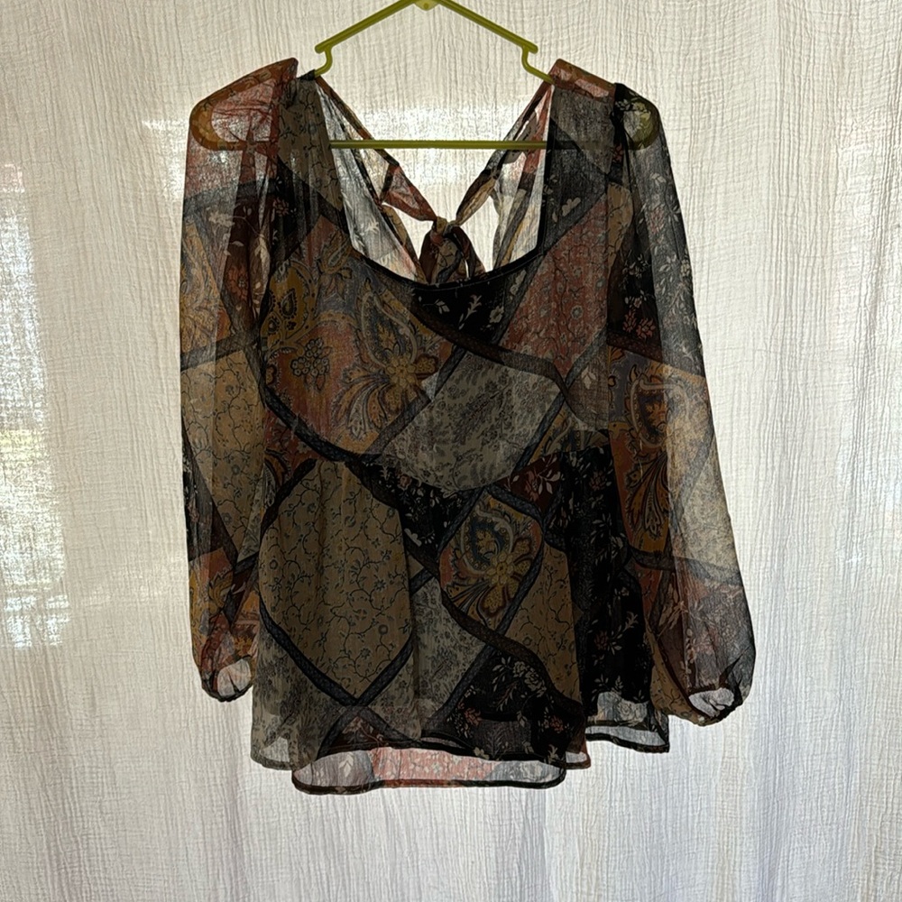 American Eagle Square Neck Peasant Top